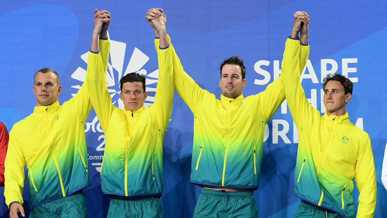 Jack Cartwright won two gold medals in swimming relays at the 2018 Commonwealth Games. (Photo by Quinn Rooney/Getty Images)