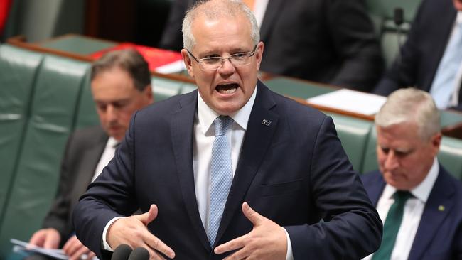 Scott Morrison during Question Time. Picture: Kym Smith