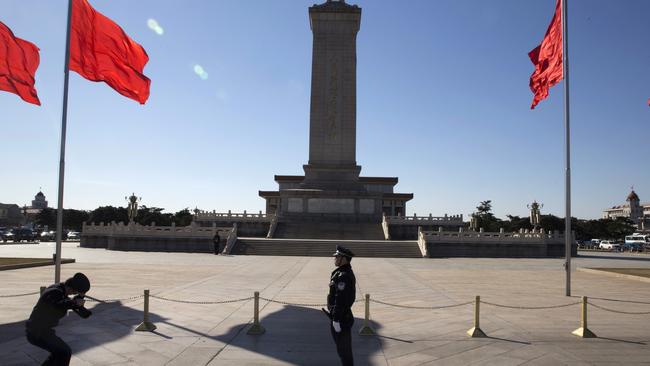 Monument to the People's Heroes on Tiananmen Square in Beijing, China. Picture: AP Photo/Ng Han Guan