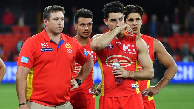 Gold Coast coach Stuart Dew after losing the QClash to Brisbane.