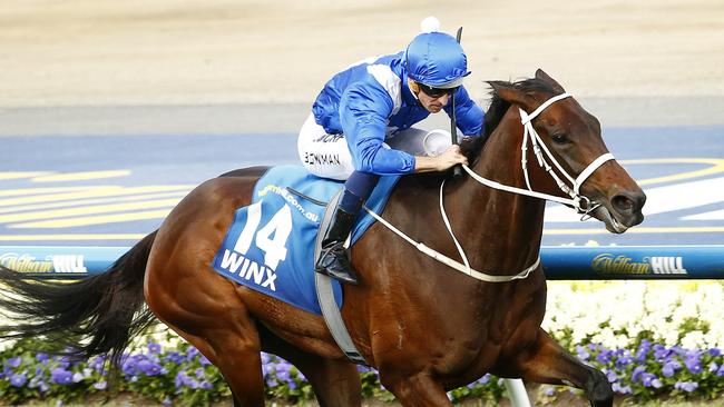 Winx will be chasing her sixth Group 1 win on Saturday. Picture: Colleen Petch