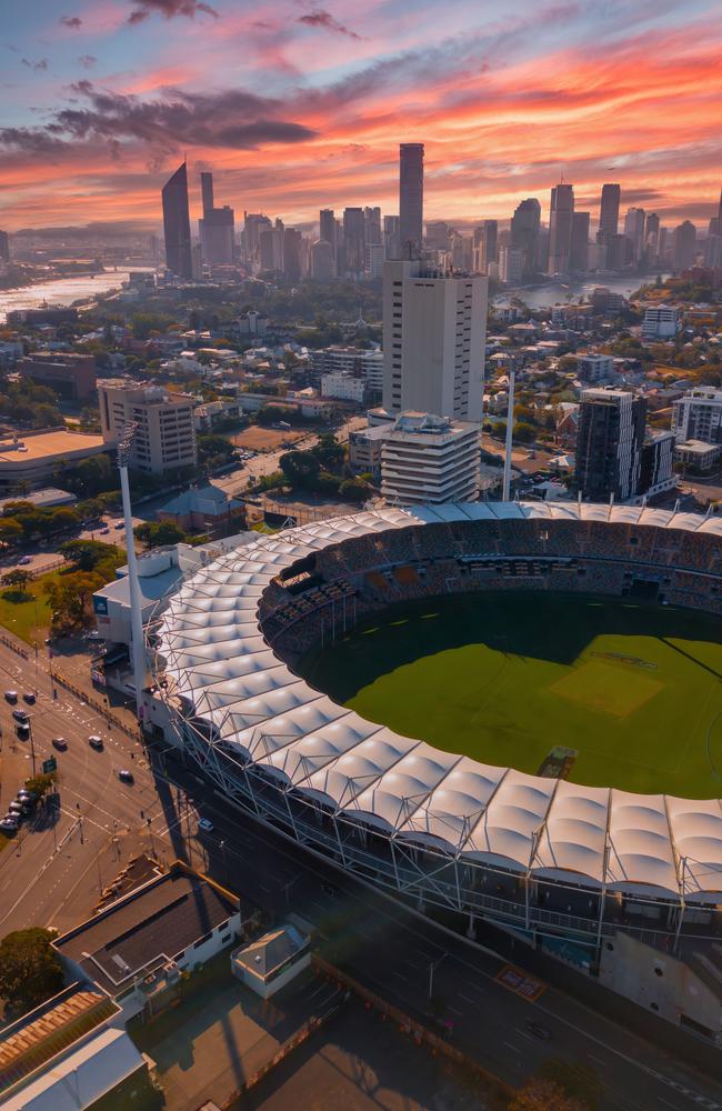 Aerial view of The Gabba stadium. Picture: TEQ