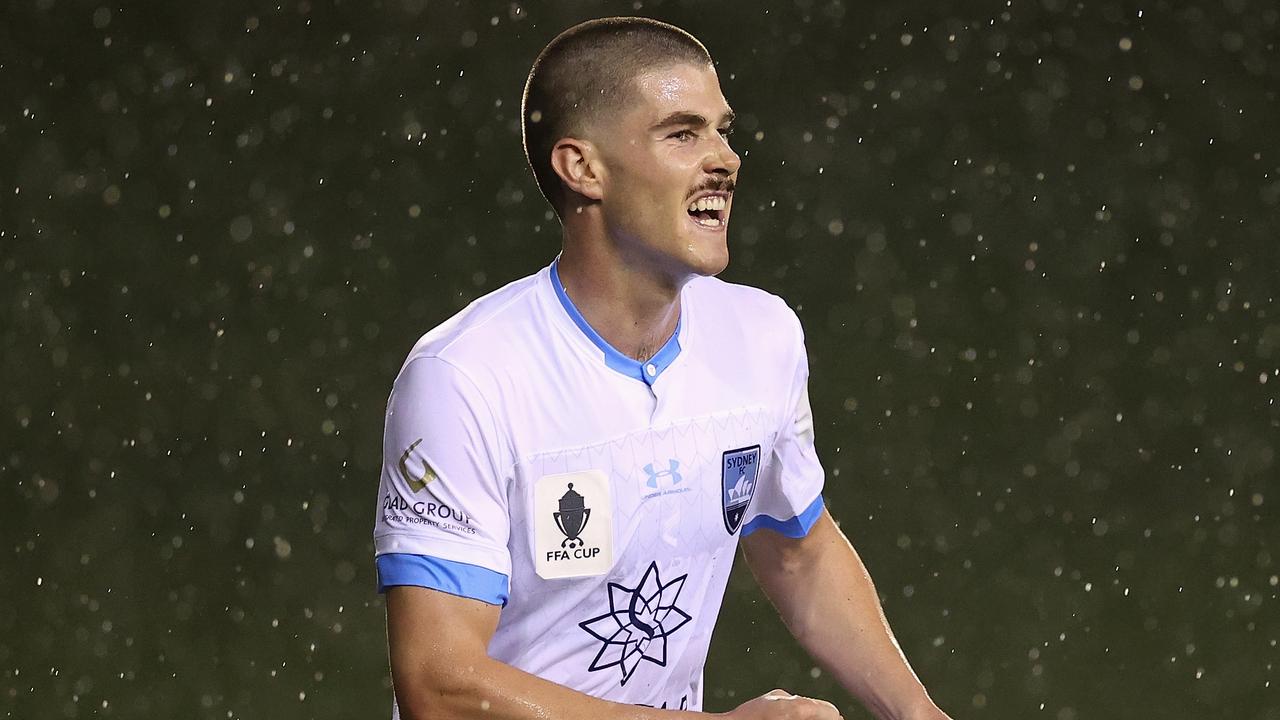 Patrick Wood was among Sydney FC’s goal scorers at Belmore Sports Ground. Picture: Cameron Spencer/Getty Images