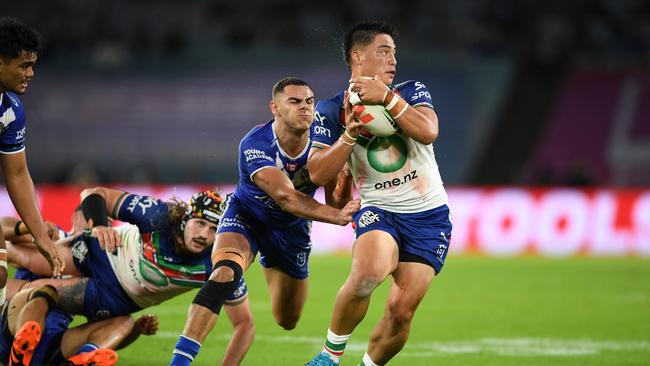 Ronald Volkman proved his toughness after playing most of Friday’s game with a compound fracture of his ring finger. Picture; NRL Photos