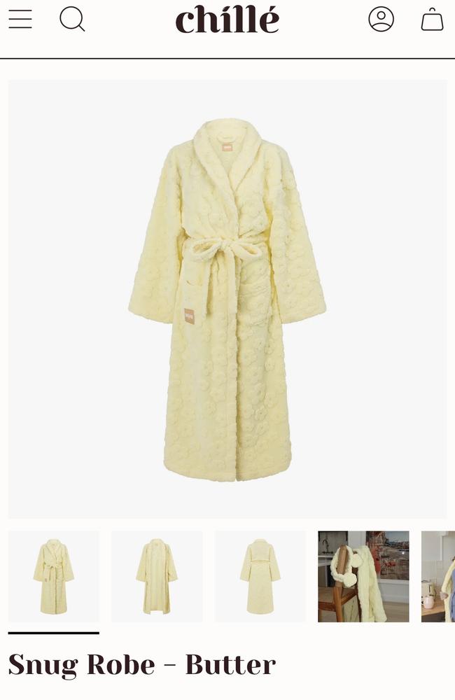 Influencer Lily Brown’s small business robe which retails for $159.