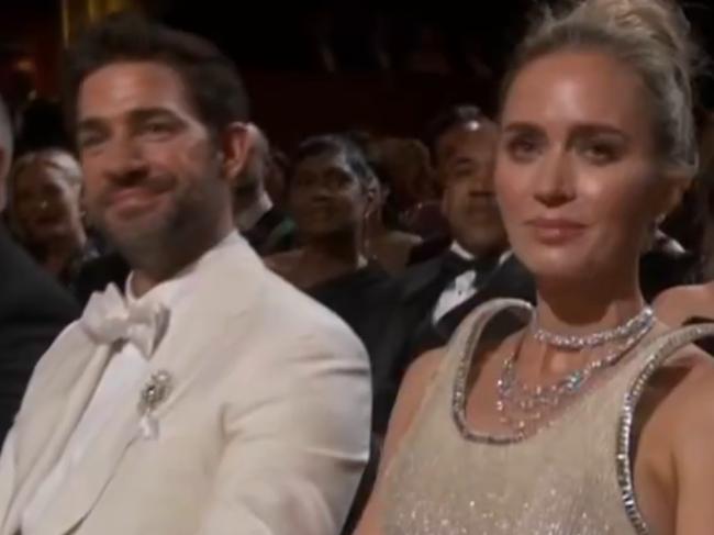 Emily Blunt and John Krasinski shared a sweet moment during the ceremony. Picture from Twitter.