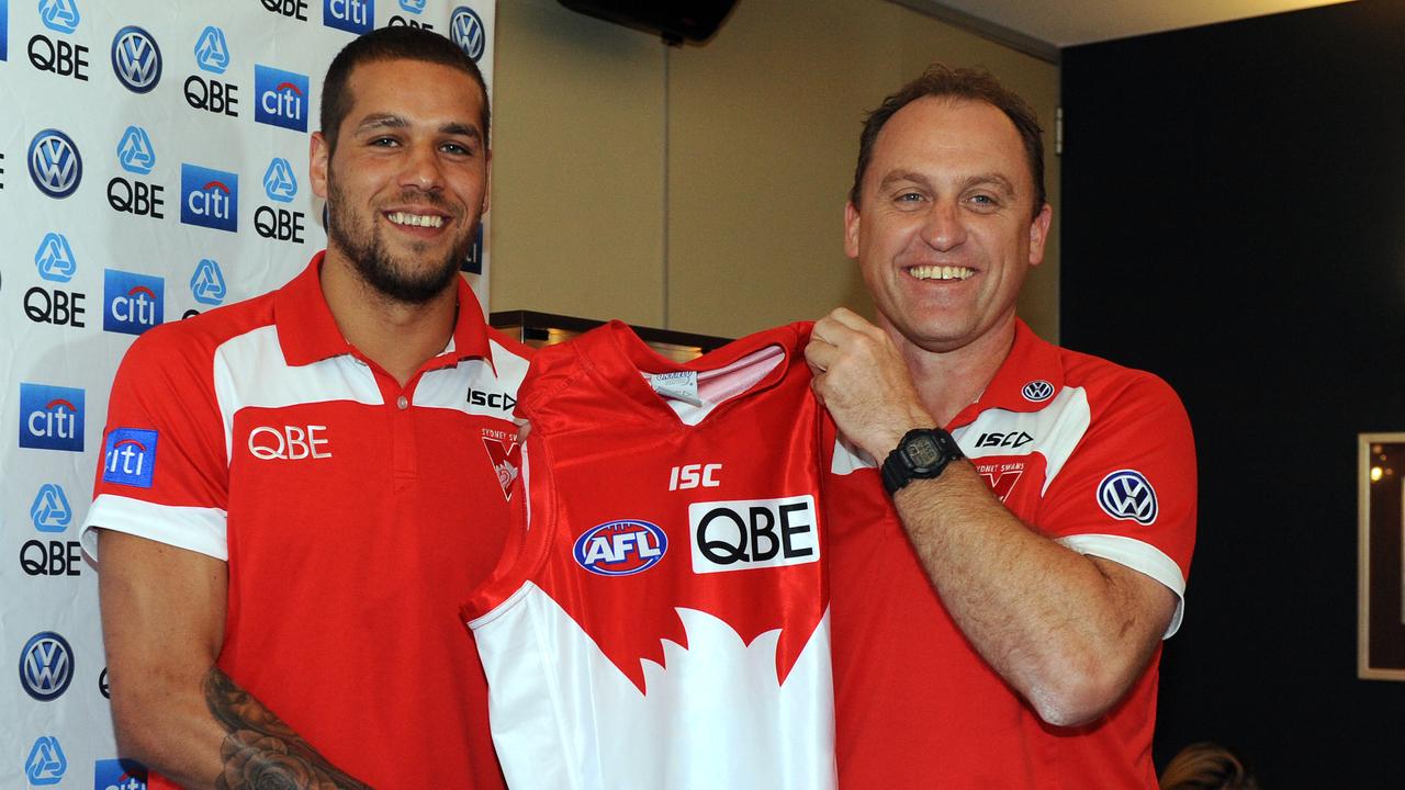 Lance Franklin joined the Swans in 2013. (AAP Image/Dan Himbrechts)