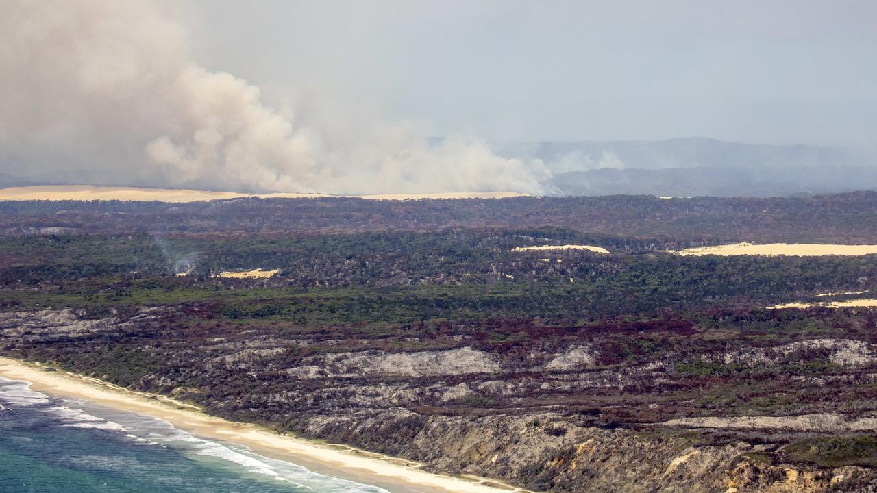 More than 50 per cent of Fraser Island has been scorched. Picture: Sarah Marshall