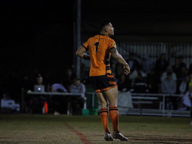 Israel Folau makes his Rugby League Gold Coast debut for Southport Tigers against defending champions Runaway Bay at Owen Park, Southport. Pic Mike Batterham