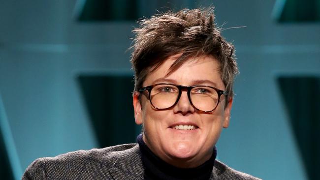 LOS ANGELES, CA - DECEMBER 05:  Hannah Gadsby speaks onstage during The Hollywood Reporter's Power 100 Women In Entertainment at Milk Studios on December 5, 2018 in Los Angeles, California.  (Photo by Jesse Grant/Getty Images for The Hollywood Reporter )