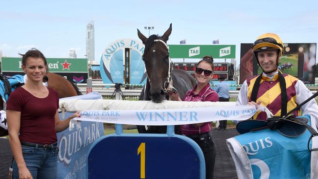 Winner of race 3 Lacey Lynx Pack ridden by Luke Dittman at the Gold Coast Turf Club. Picture: Steve Holland