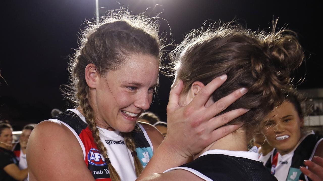 St Kilda waited three years to record their maiden VFL victory, achieved in May 1900. The women’s team only needed three weeks to make history.