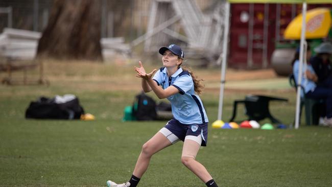 Keisha Baldwin came up with three huge plays to get Country over the line. Picture: Cricket Australia