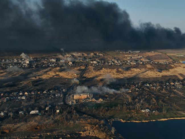 The Russian army is advancing on the flanks of Avdiivka, firing non-stop artillery, shelling the city with guided aerial bombs (FAB-500). Picture: Getty Images