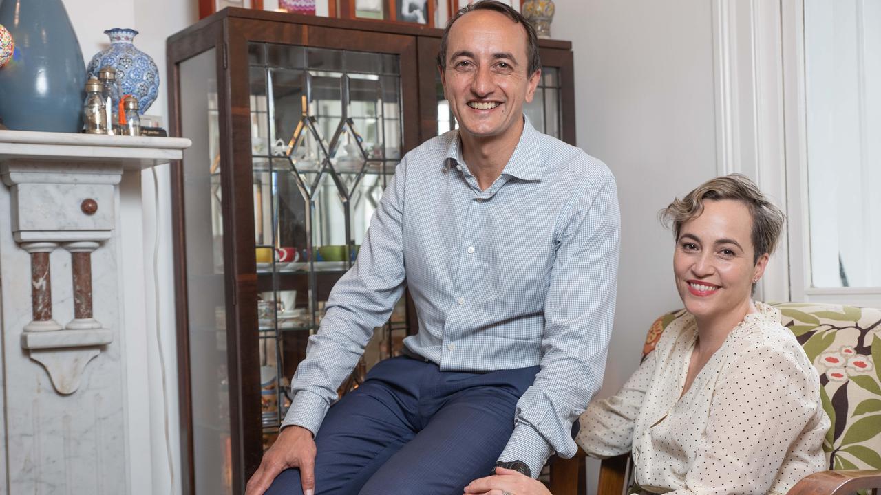 Dave Sharma and his wife Rachel Lord. Picture: AAP