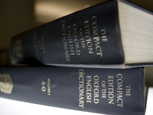 An Oxford English Dictionary is shown at the headquarters of the Associated Press in New York on Sunday, Aug. 29, 2010. It's been in print for over a century, but in future the Oxford English Dictionary _ the authoritative guide to the English language _ may only be available online. Oxford University Press, the publisher, said Sunday that burgeoning demand for the dictionary's online version has far outpaced demand for the printed versions. (AP Photo/Caleb Jones)