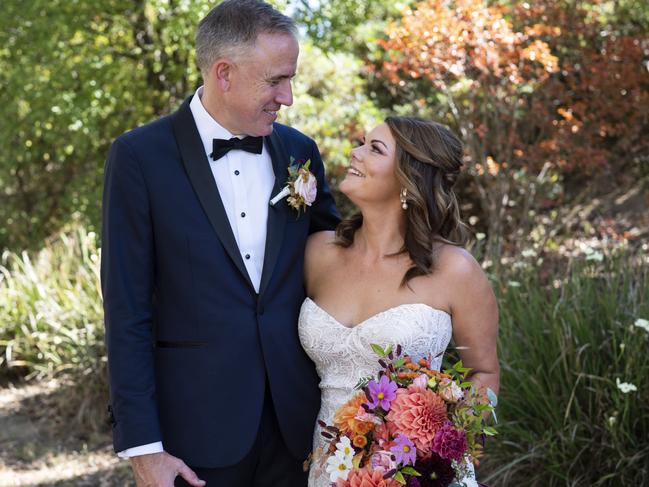 SA Greens Senator Sarah Hanson-Young marrying The Australia Institute's Ben Oquist. Picture: Bentinmarcs Photography