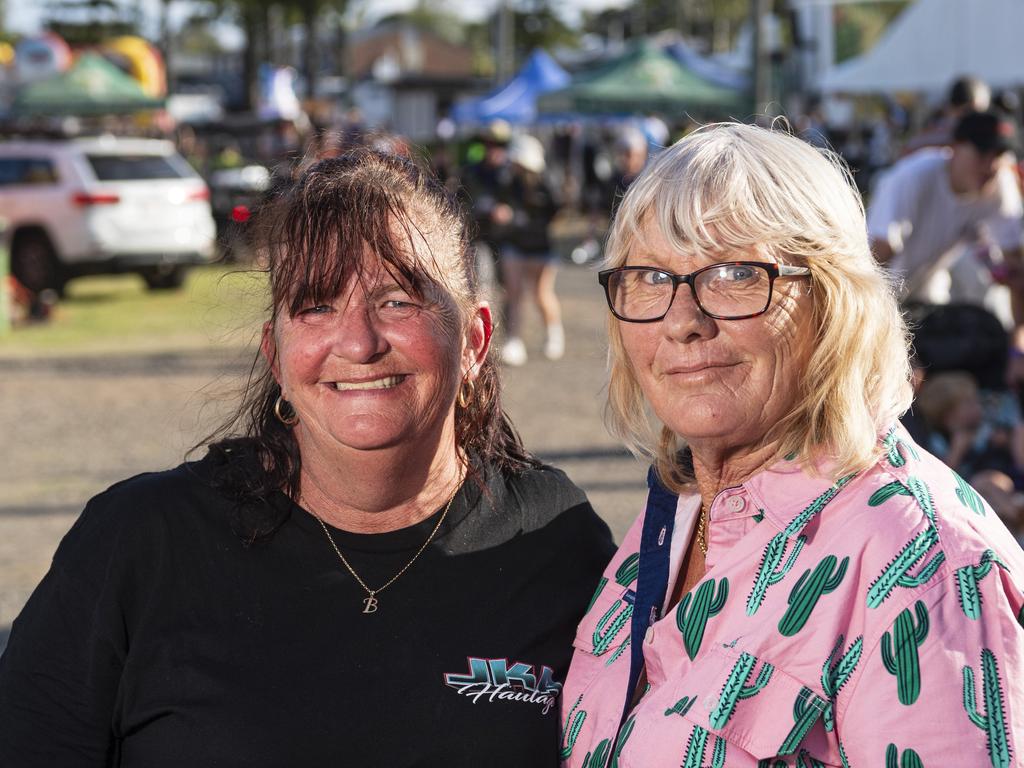 Annette Weller and Bernadette Costello at Lights on the Hill Trucking Memorial at Gatton Showgrounds, Saturday, October 5, 2024. Picture: Kevin Farmer