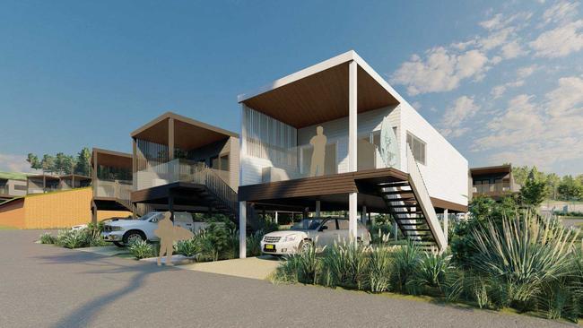 An artist impression of the beach homes at Merry Beach. Picture: Supplied.