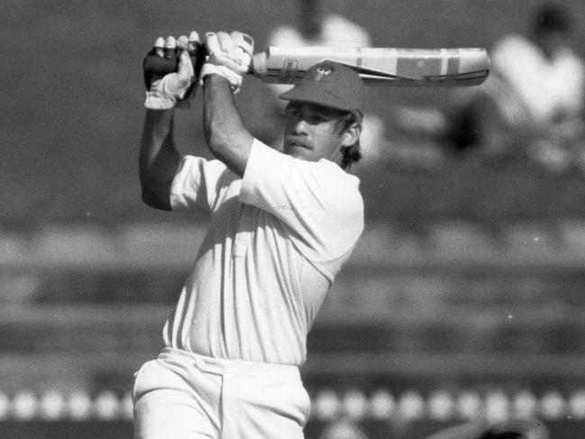 Hookes on the attack during a Sheffield Shield match.