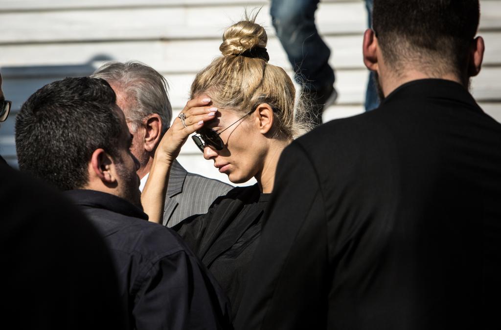 Viktoria Karida after the funeral of her husband John Macris. Picture: Angelos Christofilopoulos/News Corp