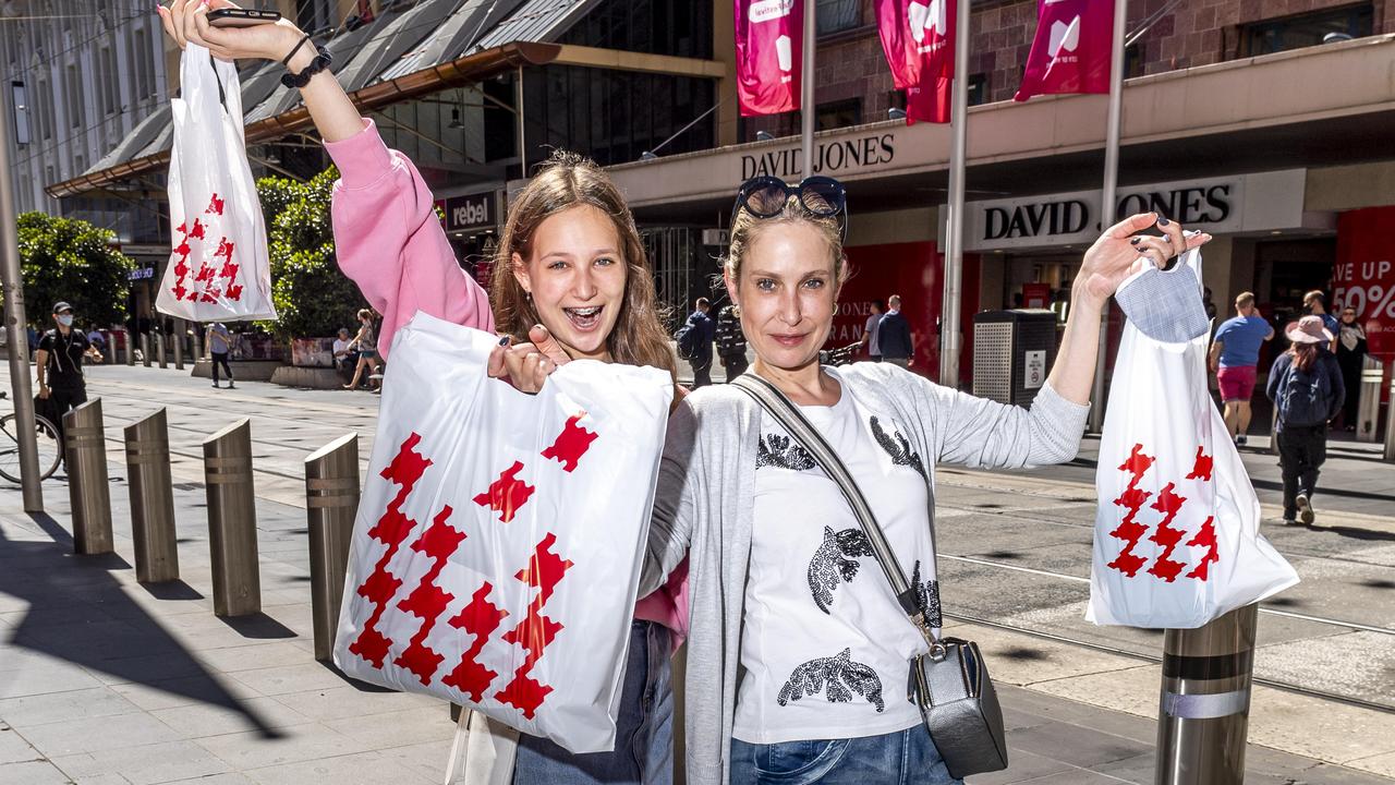 Christmas shopping could be done in person! Angela Mairkus and her daughter Riana at the Boxing Day sales. Picture: Jake Nowakowski