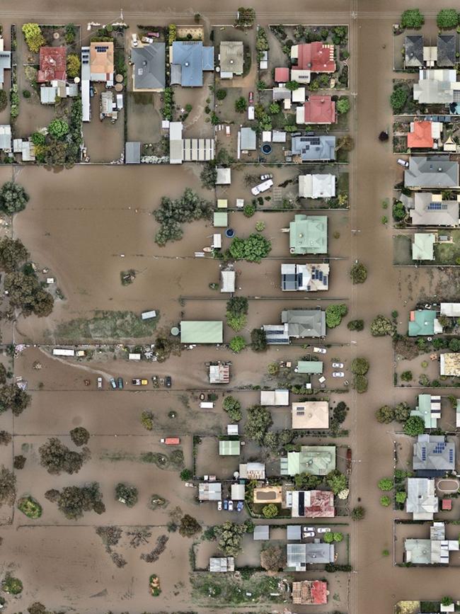 Aerial photos of the Victorian town of Rochester, completely underwater in the Victorian October floods. Taken on October 15, 2022. Picture: Nearmap