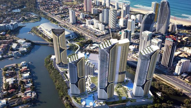 Artist impression of The Star Gold Coast's mega masterplan concept. Image: Supplied