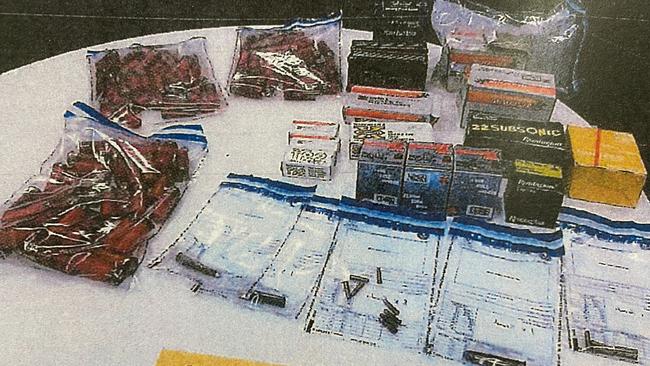 Ammunition seized as part of Operation Ironside from the house and car of an accused whose name has been suppressed.