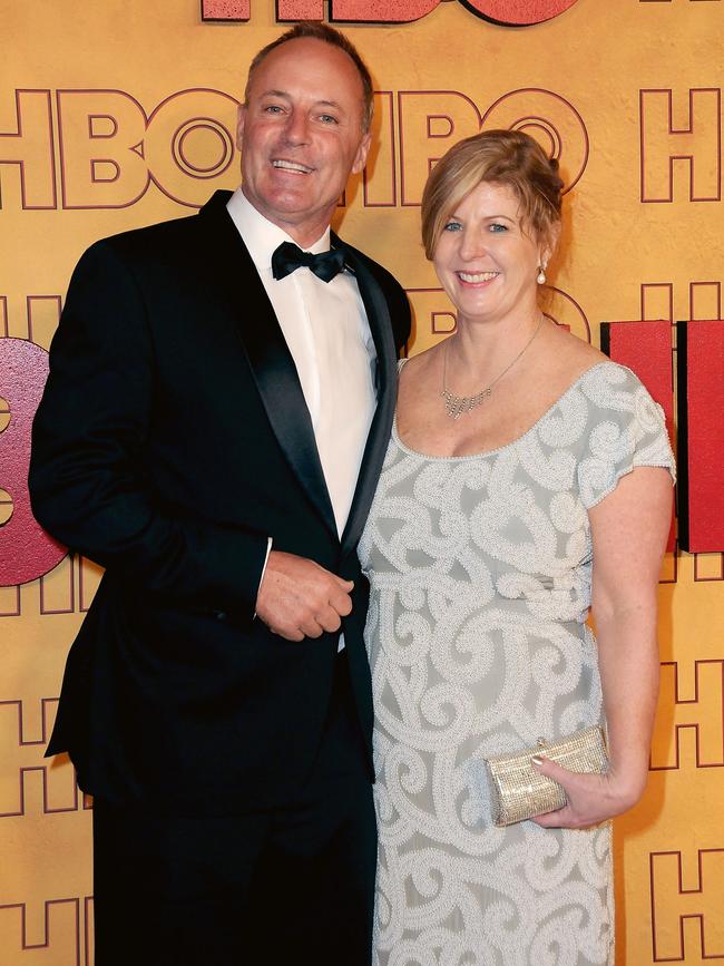 Liane Moriarty and her partner Adam at a HBO post-awards reception. Picture: Getty Images