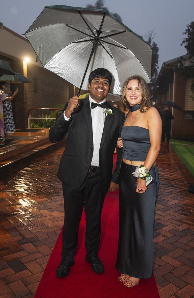 Alen Varghese partners Pearl Tweedy at Fairholme College formal, Wednesday, March 27, 2024. Picture: Kevin Farmer