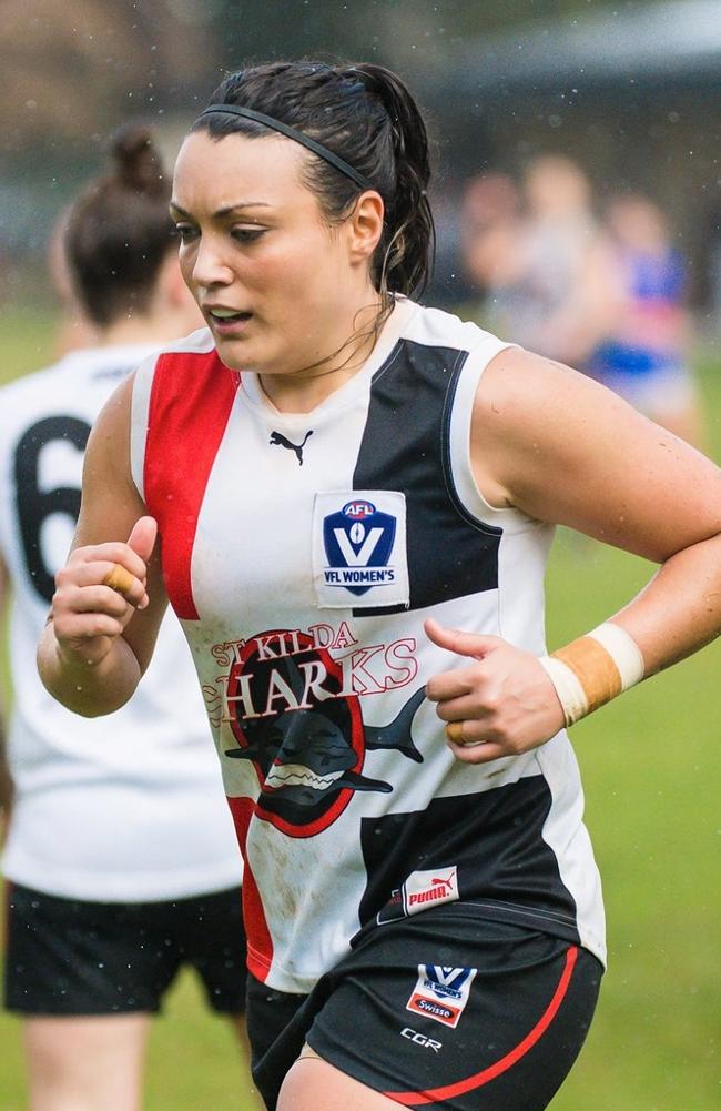 St Kilda Sharks goalkicker Georgia Harris.