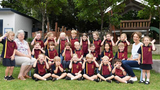 MY FIRST YEAR: Funny faces. Maleny State Shool Preps. Picture: Patrick Woods.