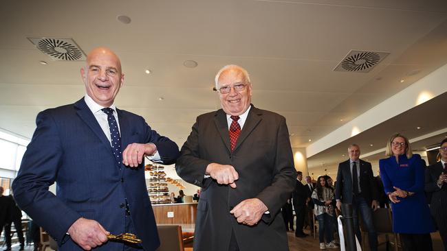 Premier Peter Gutwein and Managing Director Emmanuel Kalis during the opening of the Crowne Plaza Hotel at Hobart. Picture Chris Kidd