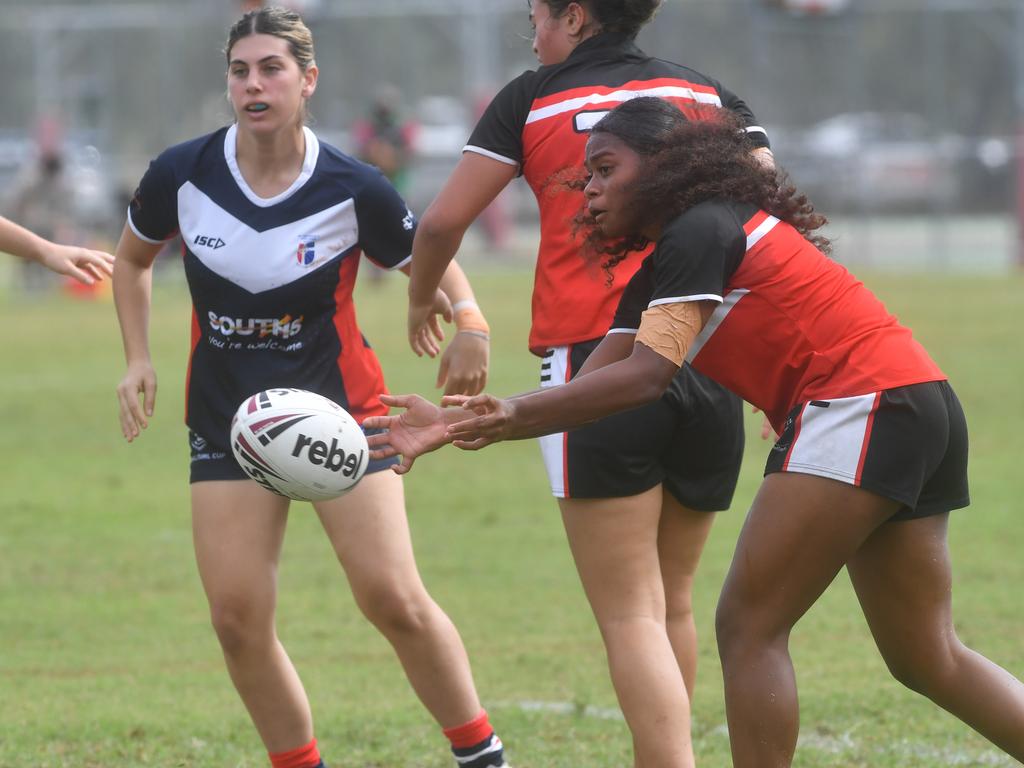 Kirwan State High School hosts St Patrick's College, Mackay, in round 1 of the 2025 Aaron Payne Cup. Senior Girls. Picture: Evan Morgan