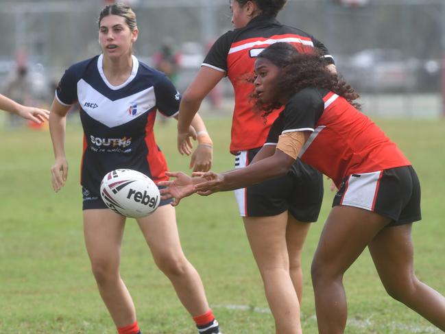 Kirwan State High School hosts St Patrick's College, Mackay, in round 1 of the 2025 Aaron Payne Cup. Senior Girls. Picture: Evan Morgan
