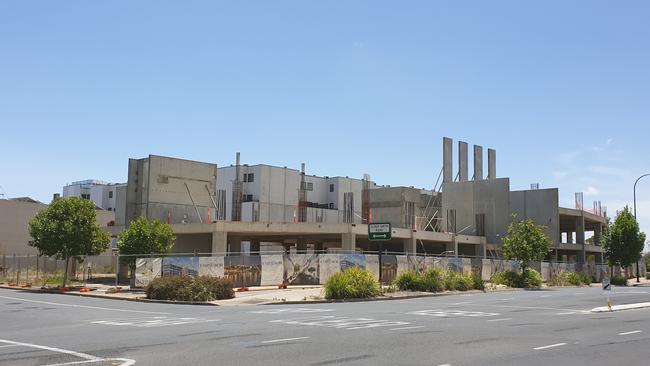 The abandoned Emperor Living apartment development on the corner of Main Street and Metro Parade, Mawson Lakes. Picture: Renato Castello