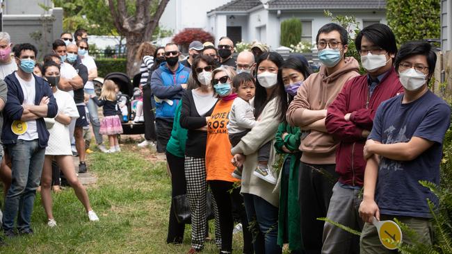 One of the first live auctions that resumed in Sydney on Saturday. Picture: Julian Andrews