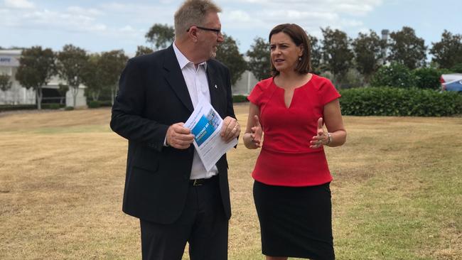 Member for Coomera Michael Crandon and Opposition Leader Deb Frecklington recommit to funding the Coomera Connector. 