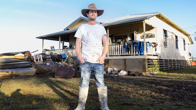 James Dunbier was rescued from the veranda of his property. Picture Thomas Lisson