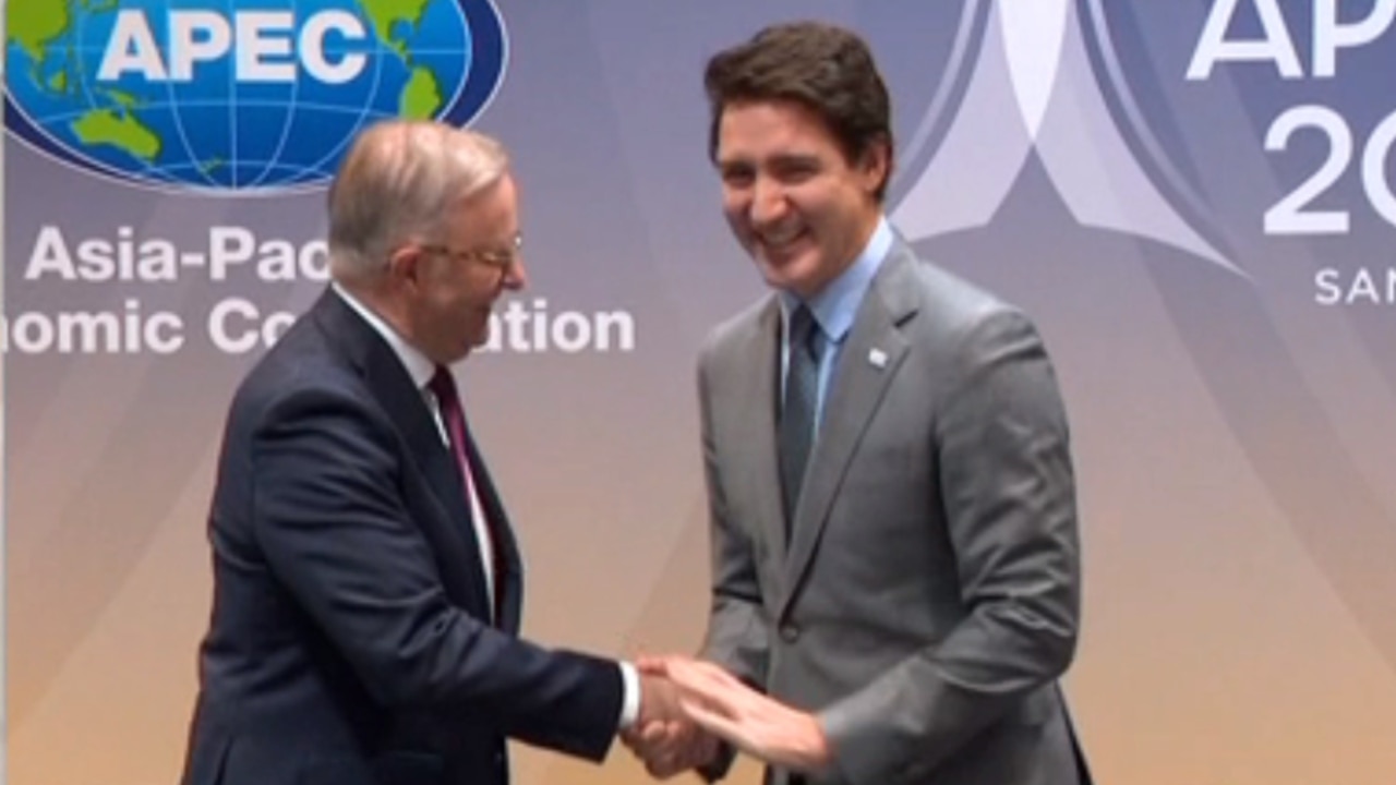 Anthony Albanese and Justin Trudeau meet at APEC summit