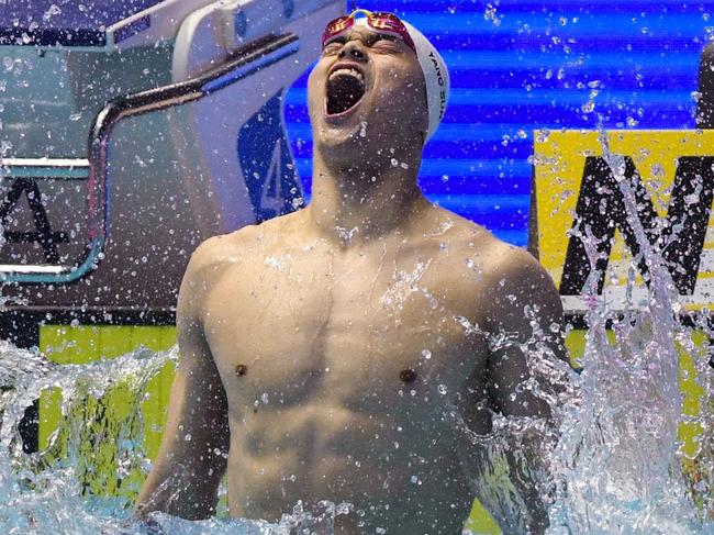 Sun Yang. (Photo by Manan VATSYAYANA / AFP)