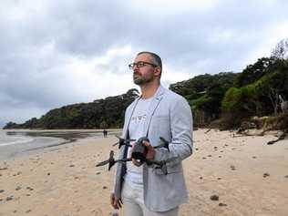 SEARCHING: Volunteer George Maloukis and his drone have been assisting in the search for Theo Hayez. Picture: Marc Stapelberg