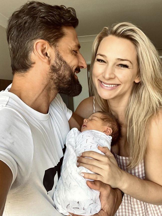 Tim Robards and Anna Heinrich announce the birth of their daughter Ella. Picture: Supplied