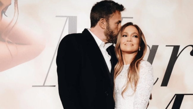 Jennifer Lopez and Ben Affleck at the Marry Me red carpet. Image: Getty Images