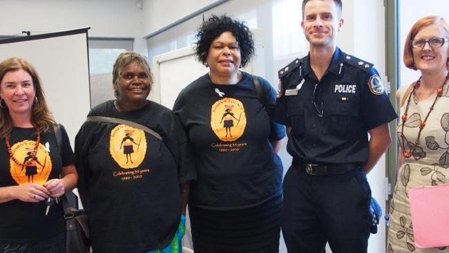 Andrea Mason and guest speakers at the NPY Women's Council 20-year celebration of its Domestic and Family Violence Service.