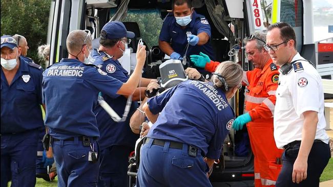 Two dramatic surf rescues were made within minutes of one another at Coffs Harbour's notorious Park Beach late on Sunday afternoon. Picture: Frank Redward