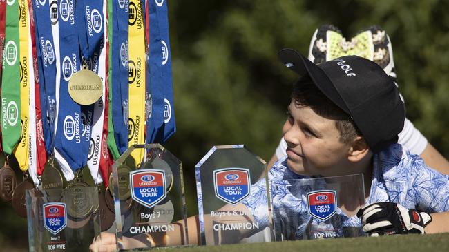 David Cooper with some of the trophies he has collected over the past couple of years. Picture: Brett Hartwig