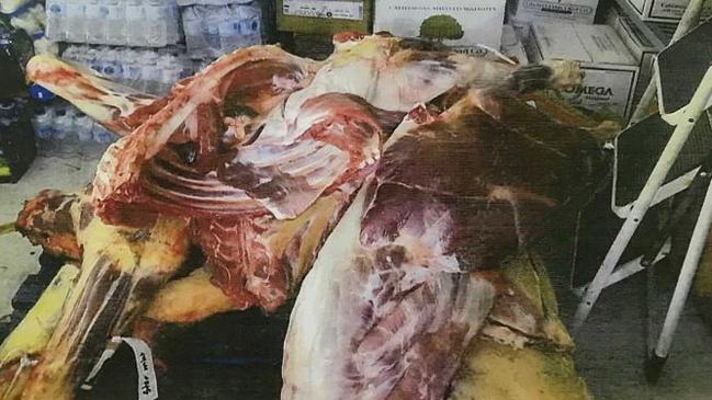 Meat Carcasses left uncovered in a cool room at Star Supermarket at Kilburn. Picture: SA Courts.