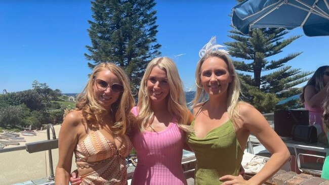 From left to right: Tara Mckay, Carla Reid and Triin Thompson celebrate Melbourne Cup Day at the Coogee Pavilion.